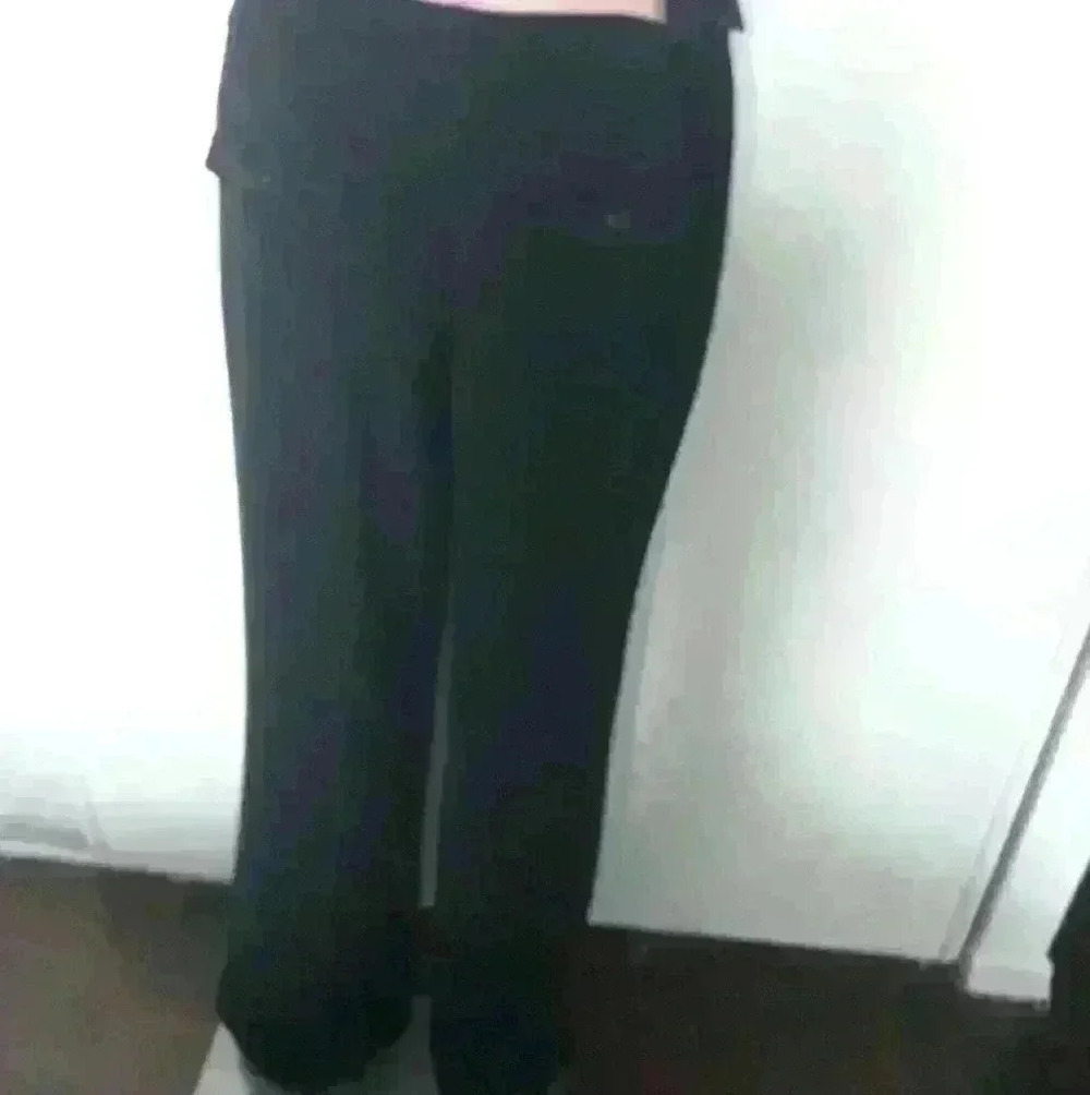 Suzy shier black wide leg  dress pant with cuff size 5/6 - Picture 3 of 5